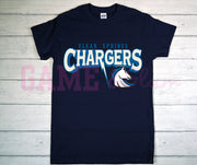 Chargers Retro Stripe Tee