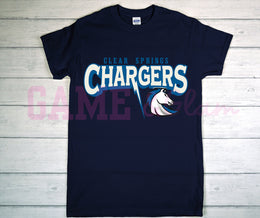 Chargers Retro Stripe Tee
