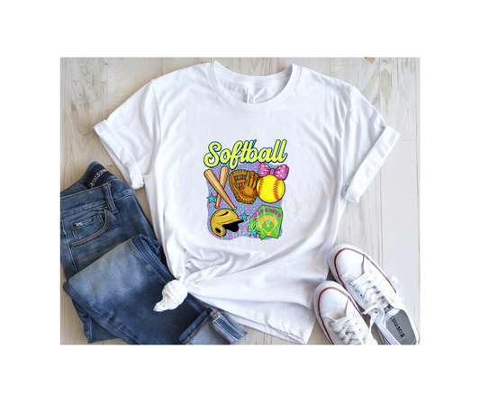 Colorful Softball Tee