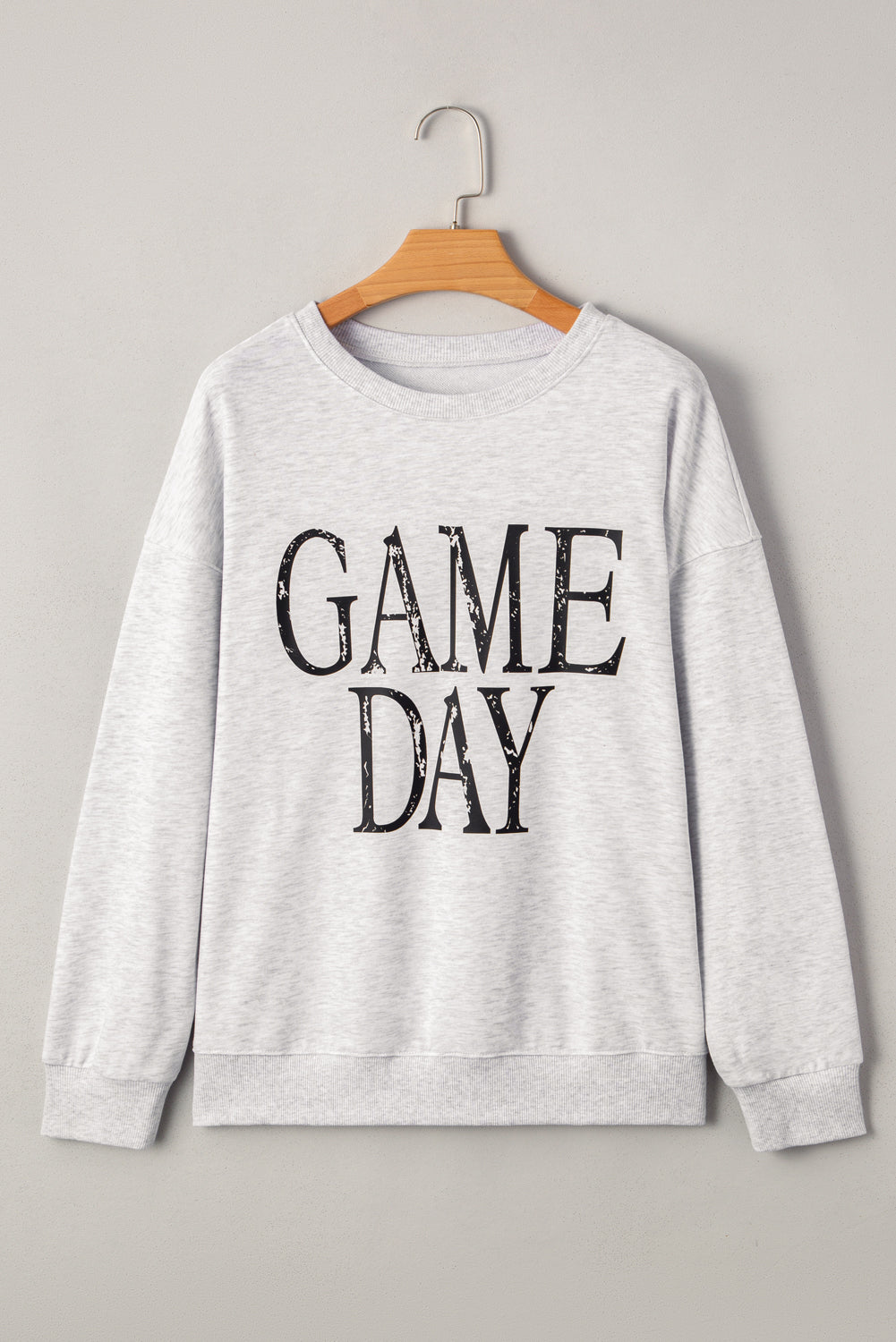 Cream GAME DAY Vintage Washed Letter Graphic Baggy Sweatshirt